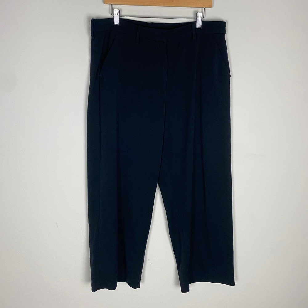American Eagle Stovepipe Trouser Pants Womens 14 Black Stretch High Rise